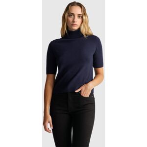 United Colors of Benetton Benetton, Midnight Blue Short Sleeve Turtleneck In Cashmere Blend, Dark Blue, Women United Colors of Benetton Benetton, Midnight Blue Short Sleeve Turtleneck In Cashmere Blend, Dark Blue, Women