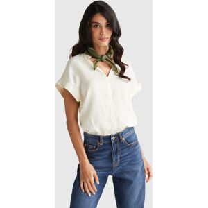 United Colors of Benetton Benetton, Blouse With V-neck, Creamy White, Women United Colors of Benetton Benetton, Blouse With V-neck, Creamy White, Women