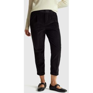 United Colors of Benetton Benetton, Chinos In Velvet With Stretch Waist, Black, Women United Colors of Benetton Benetton, Chinos In Velvet With Stretch Waist, Black, Women