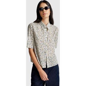 United Colors of Benetton Benetton, Short Sleeve Patterned Shirt, Creamy White, Women United Colors of Benetton Benetton, Short Sleeve Patterned Shirt, Creamy White, Women