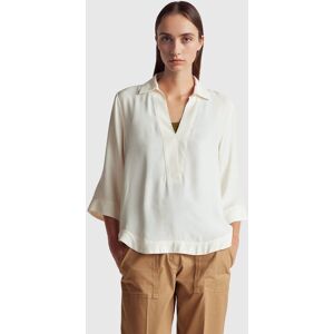 United Colors of Benetton Benetton, Loose 100% Viscose Blouse, Creamy White, Women United Colors of Benetton Benetton, Loose 100% Viscose Blouse, Creamy White, Women