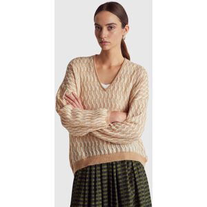 United Colors of Benetton Benetton, Cable Knit Sweater In Alpaca Blend, Beige, Women United Colors of Benetton Benetton, Cable Knit Sweater In Alpaca Blend, Beige, Women