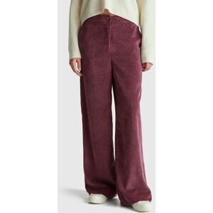 United Colors of Benetton Benetton, Flared Corduroy Trousers, Plum, Women United Colors of Benetton Benetton, Flared Corduroy Trousers, Plum, Women
