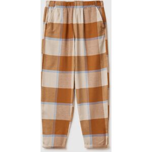 United Colors of Benetton Benetton, Flannel Tartan Trousers, Camel, Women United Colors of Benetton Benetton, Flannel Tartan Trousers, Camel, Women