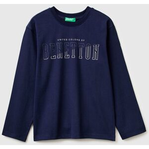 United Colors of Benetton Benetton, Warm T-shirt With Logo Print, Dark Blue, Kids United Colors of Benetton Benetton, Warm T-shirt With Logo Print, Dark Blue, Kids