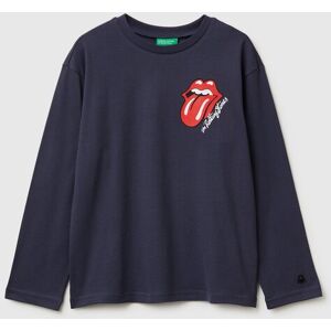 United Colors of Benetton Benetton, "the Rolling Stones" T-shirt With Front And Back Print, Air Force Blue, Kids United Colors of Benetton Benetton, "the Rolling Stones" T-shirt With Front And Back Print, Air Force Blue, Kids