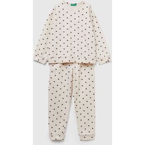 United Colors of Benetton Benetton, Warm Polka Dot Pyjamas, Creamy White, Kids United Colors of Benetton Benetton, Warm Polka Dot Pyjamas, Creamy White, Kids