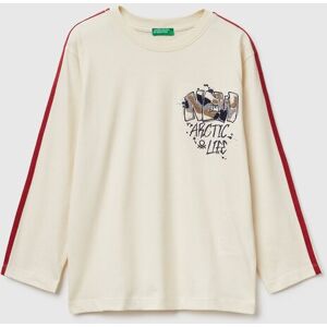 United Colors of Benetton Benetton, T-shirt With Graffiti Print, Creamy White, Kids United Colors of Benetton Benetton, T-shirt With Graffiti Print, Creamy White, Kids