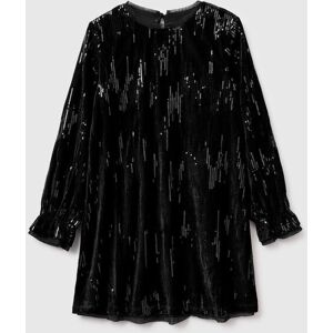 United Colors of Benetton Benetton, Velvet Dress With Sequins, Black, Kids United Colors of Benetton Benetton, Velvet Dress With Sequins, Black, Kids