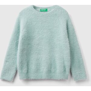 United Colors of Benetton Benetton, Furry Yarn Sweater, Aqua, Kids United Colors of Benetton Benetton, Furry Yarn Sweater, Aqua, Kids
