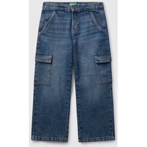 United Colors of Benetton Benetton, Loose Fit Cargo Jeans, Blue, Kids United Colors of Benetton Benetton, Loose Fit Cargo Jeans, Blue, Kids