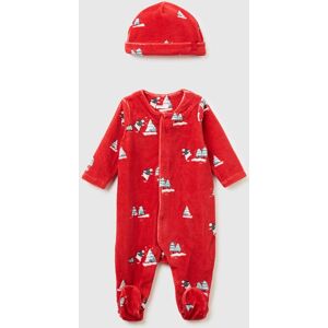 United Colors of Benetton Benetton, Onesie And Chenille Cap Set, Red, Kids United Colors of Benetton Benetton, Onesie And Chenille Cap Set, Red, Kids