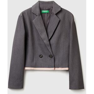 United Colors of Benetton Benetton, Boxy Fit Double-breasted Blazer, Dark Gray, Kids United Colors of Benetton Benetton, Boxy Fit Double-breasted Blazer, Dark Gray, Kids