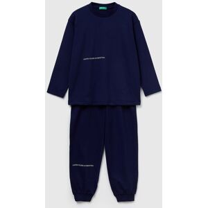 United Colors of Benetton Benetton, Pyjamas In Warm Cotton, Dark Blue, Kids United Colors of Benetton Benetton, Pyjamas In Warm Cotton, Dark Blue, Kids