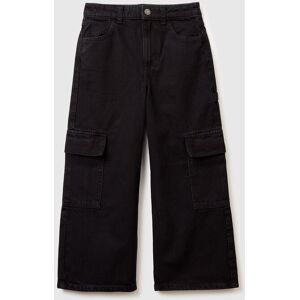 United Colors of Benetton Benetton, Loose Fit Cargo Jeans, Black, Kids United Colors of Benetton Benetton, Loose Fit Cargo Jeans, Black, Kids