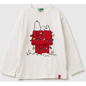 United Colors of Benetton Benetton, Snoopy ©peanuts Christmas T-shirt, Creamy White, Kids United Colors of Benetton Benetton, Snoopy ©peanuts Christmas T-shirt, Creamy White, Kids