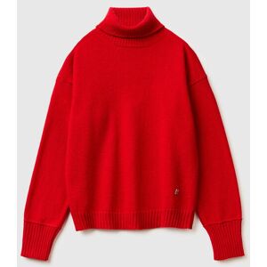 United Colors of Benetton Benetton, Turtleneck In Wool Blend, Red, Kids United Colors of Benetton Benetton, Turtleneck In Wool Blend, Red, Kids
