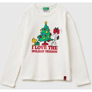 United Colors of Benetton Benetton, ©peanuts Christmas T-shirt, Creamy White, Kids United Colors of Benetton Benetton, ©peanuts Christmas T-shirt, Creamy White, Kids