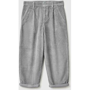 United Colors of Benetton Benetton, Balloon Fit Velvet Trousers, Gray, Kids United Colors of Benetton Benetton, Balloon Fit Velvet Trousers, Gray, Kids