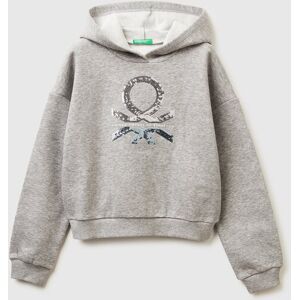 United Colors of Benetton Benetton, Hoodie With Sequins, Light Gray, Kids United Colors of Benetton Benetton, Hoodie With Sequins, Light Gray, Kids