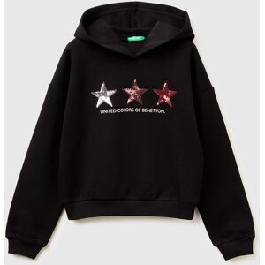 United Colors of Benetton Benetton, Hoodie With Sequins, Black, Kids United Colors of Benetton Benetton, Hoodie With Sequins, Black, Kids