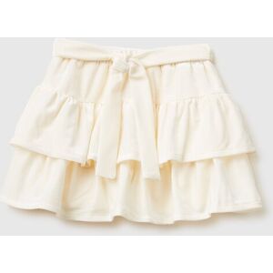 United Colors of Benetton Benetton, Velvet Flounced Skirt, Creamy White, Kids United Colors of Benetton Benetton, Velvet Flounced Skirt, Creamy White, Kids