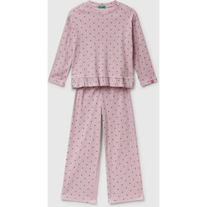 United Colors of Benetton Benetton, Pyjamas With Polka Dot Print, Pink, Kids United Colors of Benetton Benetton, Pyjamas With Polka Dot Print, Pink, Kids