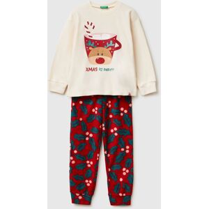 United Colors of Benetton Benetton, Fleece Christmas Pyjamas, Creamy White, Kids United Colors of Benetton Benetton, Fleece Christmas Pyjamas, Creamy White, Kids