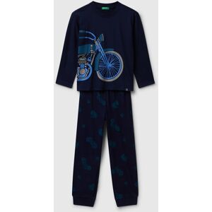 United Colors of Benetton Benetton, Pyjamas With Motorcycle Print, Dark Blue, Kids United Colors of Benetton Benetton, Pyjamas With Motorcycle Print, Dark Blue, Kids