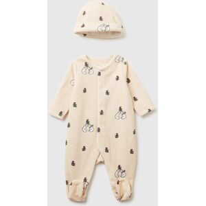 United Colors of Benetton Benetton, Onesie And Chenille Cap Set, Beige, Kids United Colors of Benetton Benetton, Onesie And Chenille Cap Set, Beige, Kids