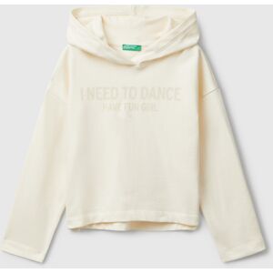United Colors of Benetton Benetton, Sweatshirt With Slogan Print, Creamy White, Kids United Colors of Benetton Benetton, Sweatshirt With Slogan Print, Creamy White, Kids