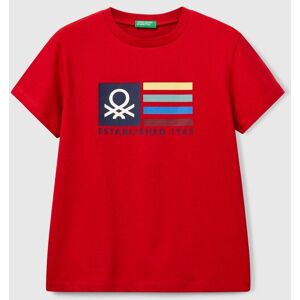 United Colors of Benetton Benetton, Cotton T-shirt With Print, Red, Kids United Colors of Benetton Benetton, Cotton T-shirt With Print, Red, Kids