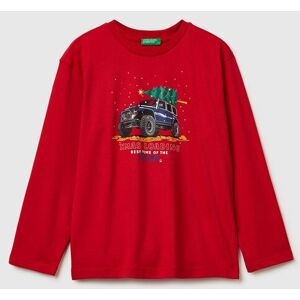 United Colors of Benetton Benetton, T-shirt In Warm Cotton With Print, Red, Kids United Colors of Benetton Benetton, T-shirt In Warm Cotton With Print, Red, Kids