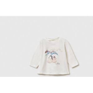 United Colors of Benetton Benetton, T-shirt With Glittery Print, Creamy White, Kids United Colors of Benetton Benetton, T-shirt With Glittery Print, Creamy White, Kids