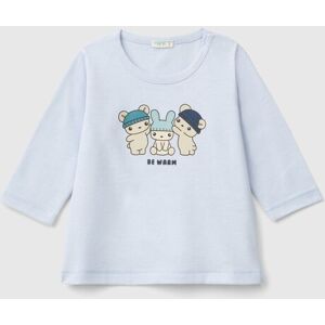 United Colors of Benetton Benetton, T-shirt In Warm Cotton, Sky Blue, Kids United Colors of Benetton Benetton, T-shirt In Warm Cotton, Sky Blue, Kids