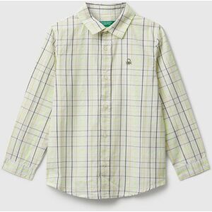 United Colors of Benetton Benetton, Check Shirt In Pure Cotton, Creamy White, Kids United Colors of Benetton Benetton, Check Shirt In Pure Cotton, Creamy White, Kids