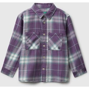 United Colors of Benetton Benetton, 100% Cotton Check Shirt, Mauve, Kids United Colors of Benetton Benetton, 100% Cotton Check Shirt, Mauve, Kids
