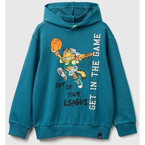 United Colors of Benetton Benetton, Sweatshirt Featuring Garfield ©2025 By Paws, Inc., Teal, Kids United Colors of Benetton Benetton, Sweatshirt Featuring Garfield ©2025 By Paws, Inc., Teal, Kids