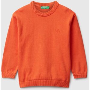 United Colors of Benetton Benetton, Sweater In Pure Cotton With Logo, Orange, Kids United Colors of Benetton Benetton, Sweater In Pure Cotton With Logo, Orange, Kids