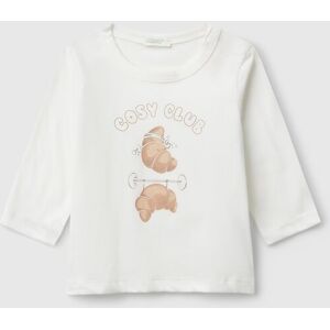 United Colors of Benetton Benetton, Crew Neck T-shirt In Cotton, Creamy White, Kids United Colors of Benetton Benetton, Crew Neck T-shirt In Cotton, Creamy White, Kids