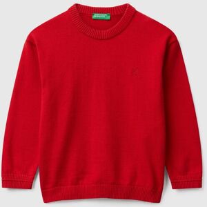 United Colors of Benetton Benetton, Sweater In Pure Cotton With Logo, Red, Kids United Colors of Benetton Benetton, Sweater In Pure Cotton With Logo, Red, Kids