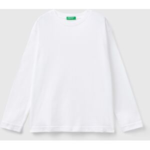 United Colors of Benetton Benetton, Cotton Crew Neck T-shirt, White, Kids United Colors of Benetton Benetton, Cotton Crew Neck T-shirt, White, Kids