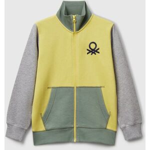 United Colors of Benetton Benetton, Pure Cotton Sweatshirt With Zipper, Yellow, Kids United Colors of Benetton Benetton, Pure Cotton Sweatshirt With Zipper, Yellow, Kids