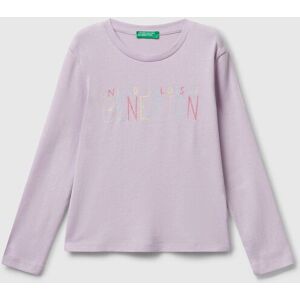 United Colors of Benetton Benetton, T-shirt With Glittery Logo In Cotton, Kids United Colors of Benetton Benetton, T-shirt With Glittery Logo In Cotton, Kids