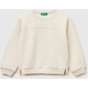 United Colors of Benetton Benetton, Pullover Sweatshirt With Glittery Print, Creamy White, Kids United Colors of Benetton Benetton, Pullover Sweatshirt With Glittery Print, Creamy White, Kids