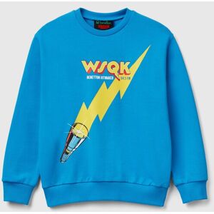 United Colors of Benetton Benetton, Sweatshirt With Stranger Things Print, Bright Blue, Kids United Colors of Benetton Benetton, Sweatshirt With Stranger Things Print, Bright Blue, Kids