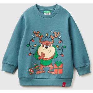 United Colors of Benetton Benetton, Warm Taz ©looney Tunes Christmas Sweatshirt, Turquoise, Kids United Colors of Benetton Benetton, Warm Taz ©looney Tunes Christmas Sweatshirt, Turquoise, Kids