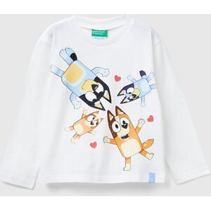 United Colors of Benetton Benetton, T-shirt With Bluey ©ludo Studio Print, Creamy White, Kids United Colors of Benetton Benetton, T-shirt With Bluey ©ludo Studio Print, Creamy White, Kids