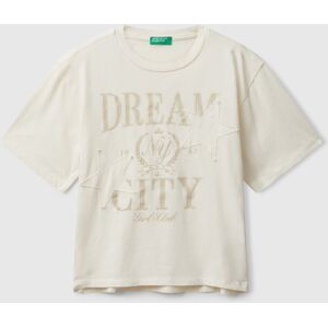 United Colors of Benetton Benetton, T-shirt With Print And Patch, Creamy White, Kids United Colors of Benetton Benetton, T-shirt With Print And Patch, Creamy White, Kids