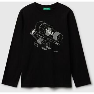 United Colors of Benetton Benetton, Cotton T-shirt, Black, Kids United Colors of Benetton Benetton, Cotton T-shirt, Black, Kids